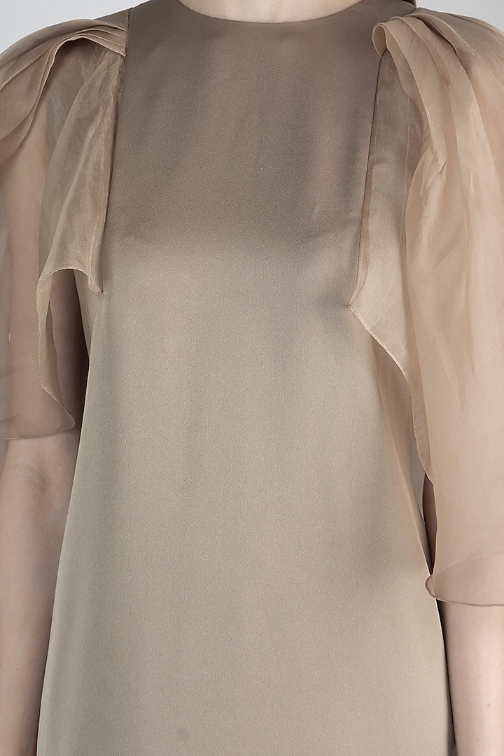 Champagne Midi Cape Vacation Dress by Vito Dell’Erba at Pernia's Pop Up Shop