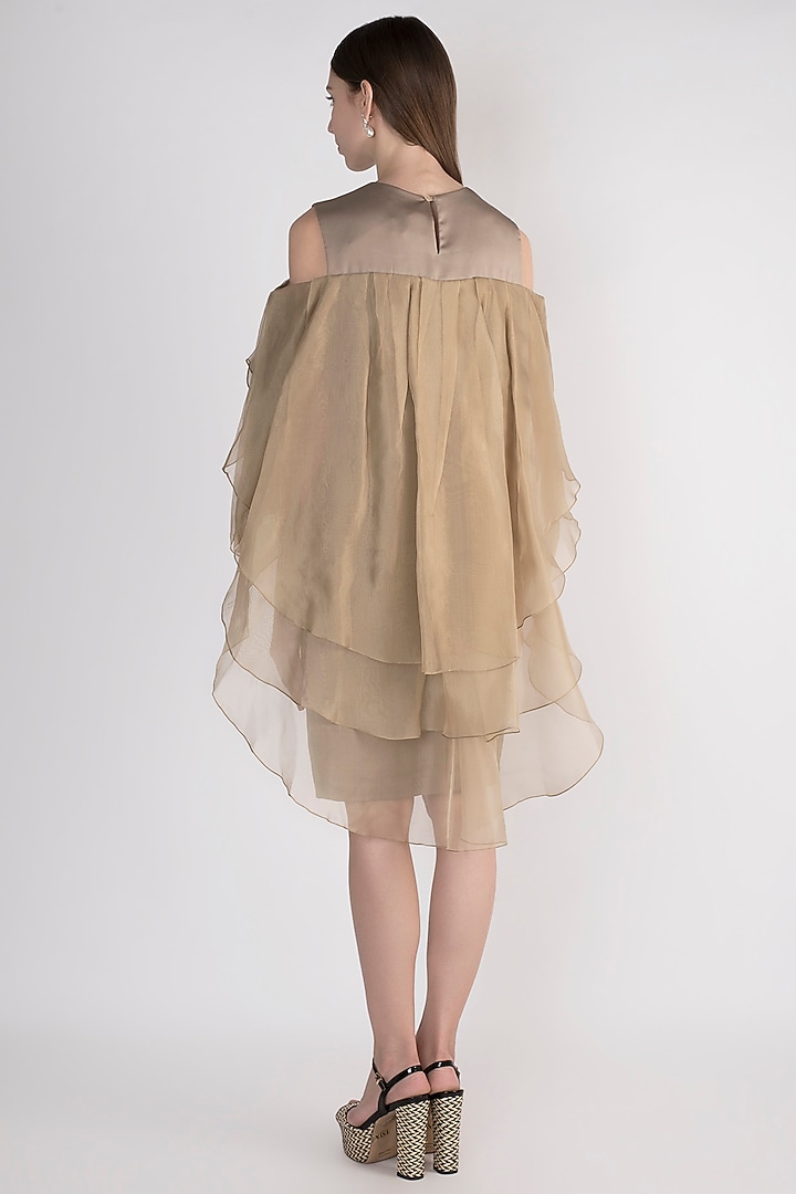 Champagne Tapered Peplum Top by Vito Dell’Erba at Pernia's Pop Up Shop