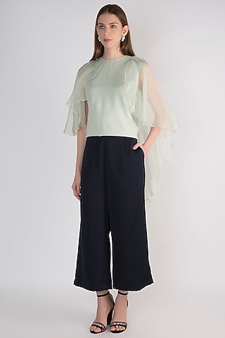 Navy Blue Palazzo Trouser Pants by Vito Dell’Erba