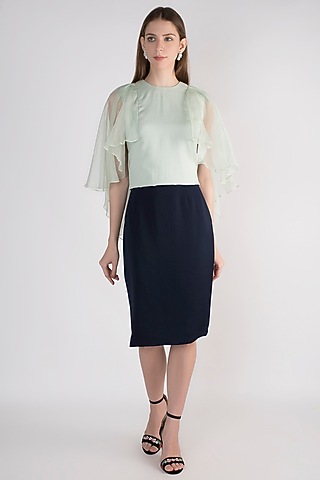 Navy Blue Midi Tapered Skirt by Vito Dell’Erba