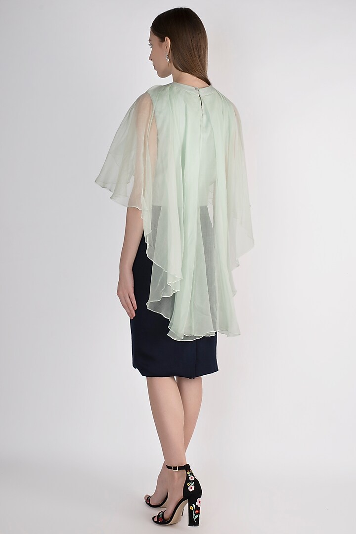 Navy Blue Midi Tapered Skirt by Vito Dell’Erba at Pernia's Pop Up Shop