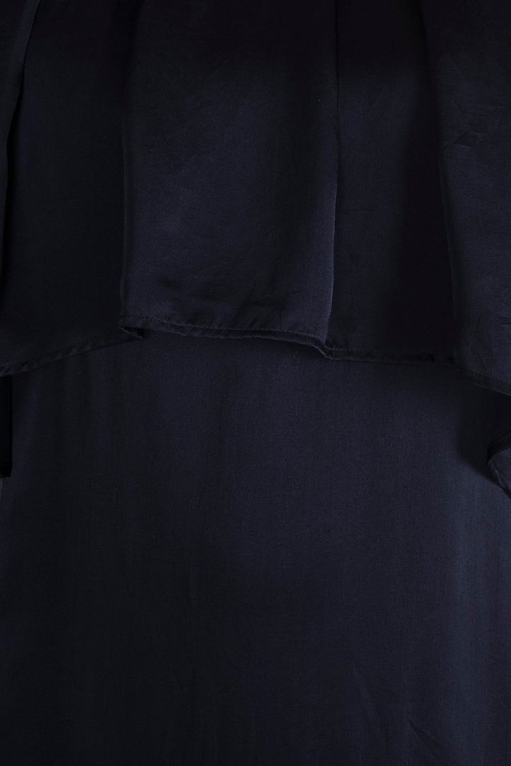 Navy Blue Off Shoulder Cape Vacation Dress by Vito Dell’Erba at Pernia's Pop Up Shop