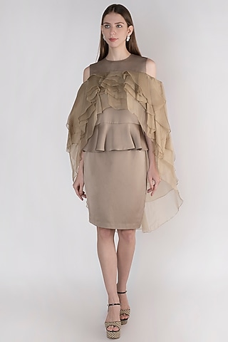 Champagne Tapered Skirt by Vito Dell’Erba