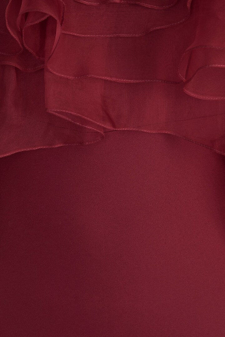 Wine Multi Layered Tapered Gown by Vito Dell’Erba at Pernia's Pop Up Shop