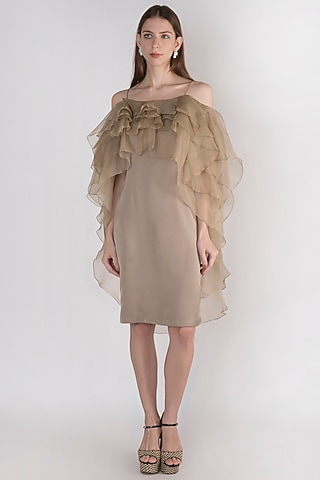 Champagne Layered Tapered Dress by Vito Dell’Erba