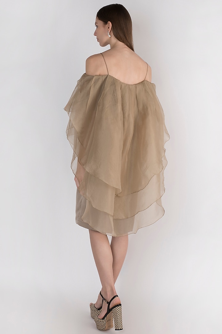 Champagne Layered Tapered Dress by Vito Dell’Erba at Pernia's Pop Up Shop