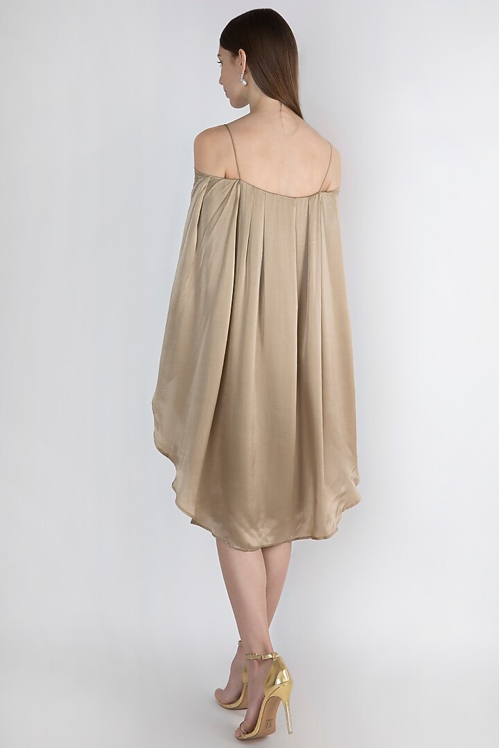 Champagne Off Shoulder Vacation Dress by Vito Dell’Erba at Pernia's Pop Up Shop