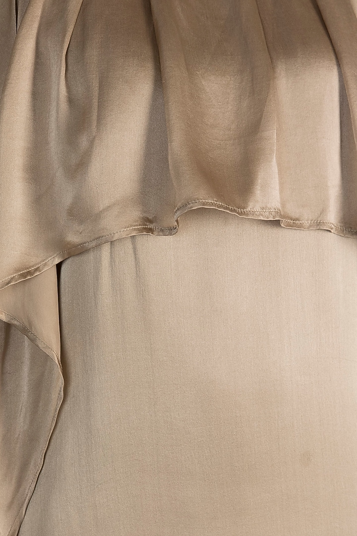 Champagne Off Shoulder Vacation Dress by Vito Dell’Erba at Pernia's Pop Up Shop