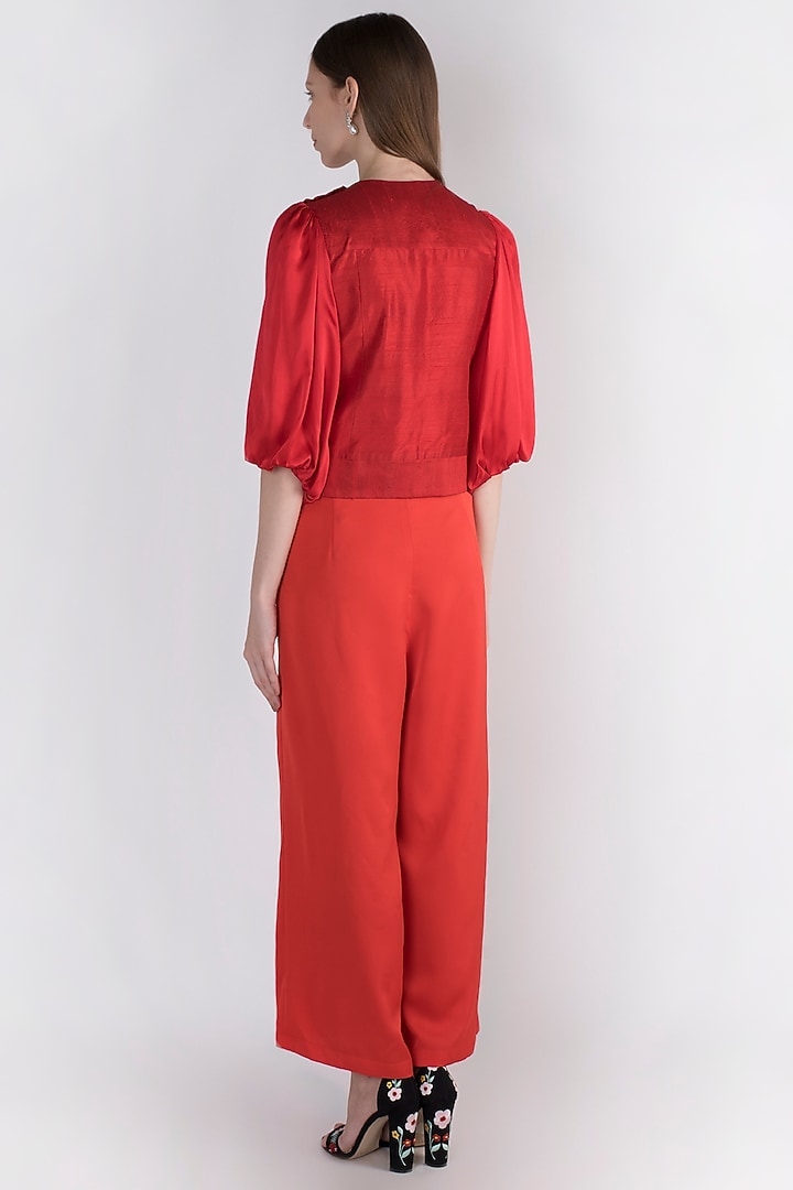 Rosso Red Biker Jacket by Vito Dell’Erba at Pernia's Pop Up Shop