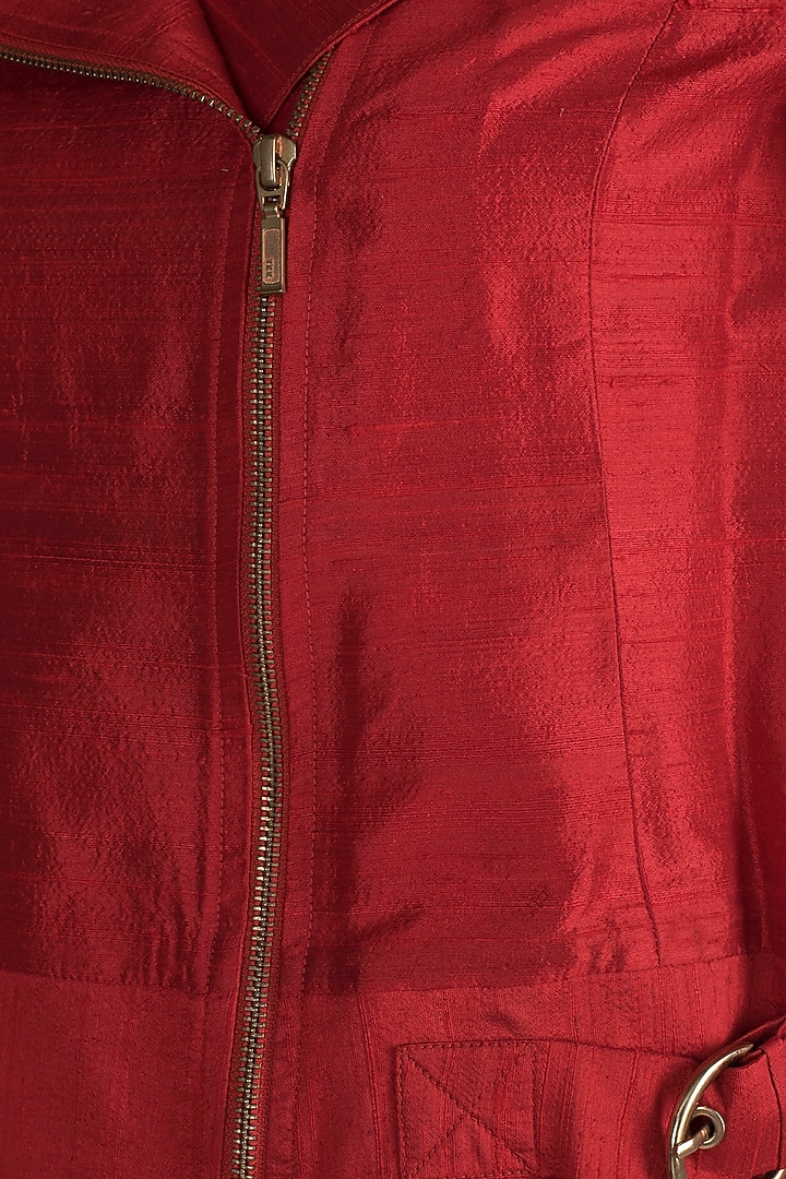 Rosso Red Biker Jacket by Vito Dell’Erba at Pernia's Pop Up Shop
