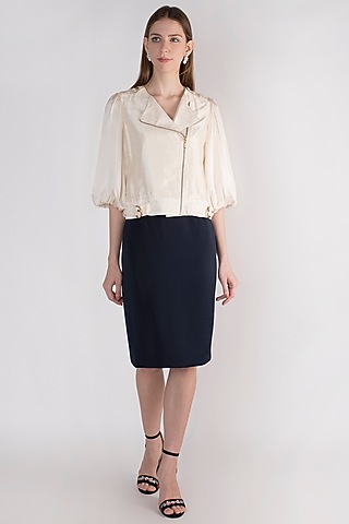 Off White Biker Jacket by Vito Dell’Erba