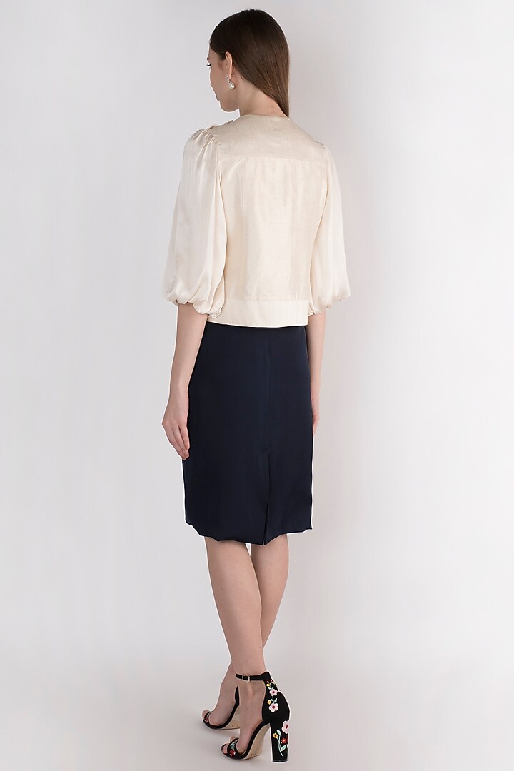 Off White Biker Jacket by Vito Dell’Erba at Pernia's Pop Up Shop