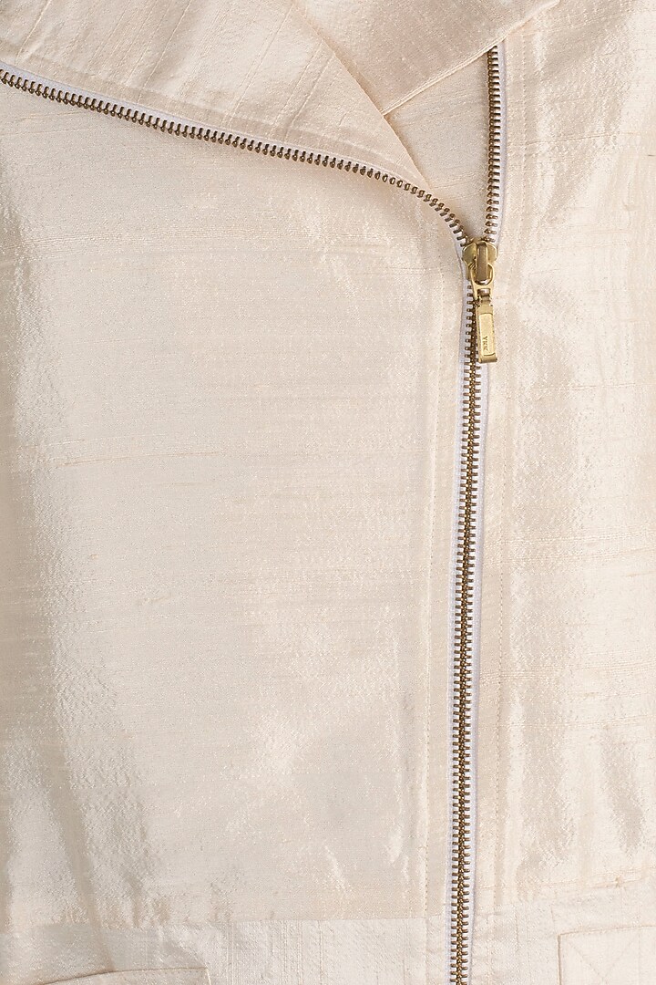 Off White Biker Jacket by Vito Dell’Erba at Pernia's Pop Up Shop