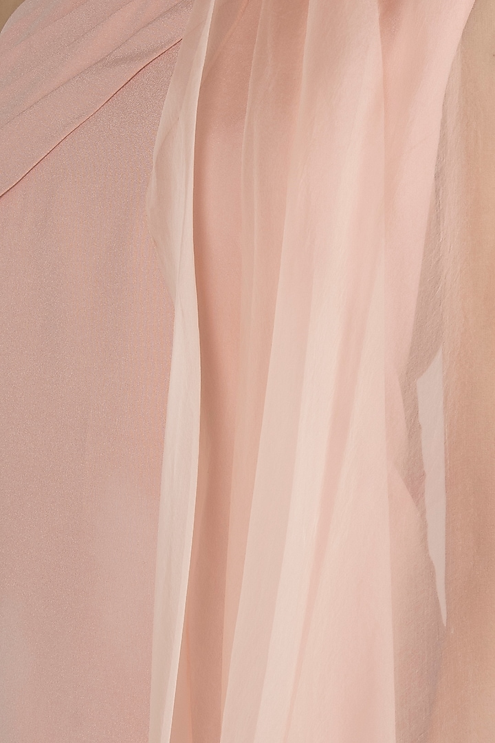 Powder Pink Off Shoulder Cape Engagement Gown by Vito Dell’Erba at Pernia's Pop Up Shop