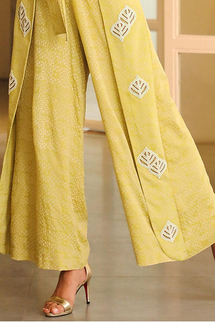 Lime Green Printed Jumpsuit by Vidushi Gupta at Pernia's Pop Up Shop