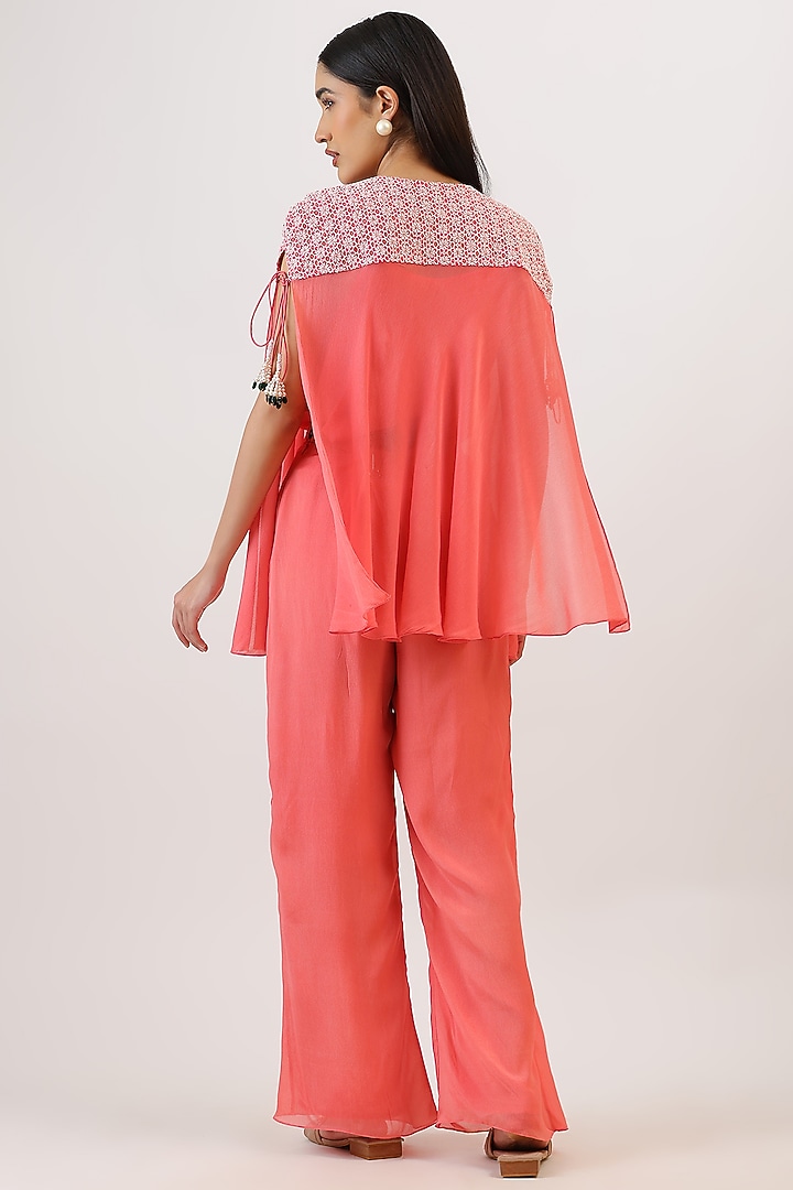 Blush Pink Pure Silk Tassels Embroidered Gharara Set by Vidushi Gupta at Pernia's Pop Up Shop