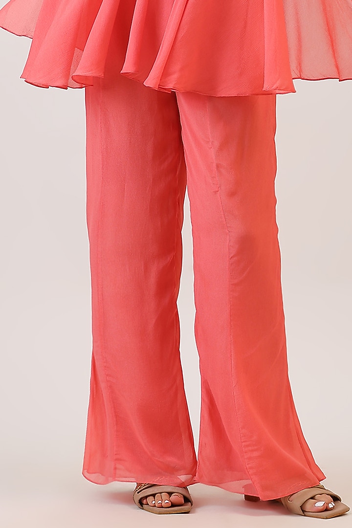 Blush Pink Pure Silk Tassels Embroidered Gharara Set by Vidushi Gupta at Pernia's Pop Up Shop