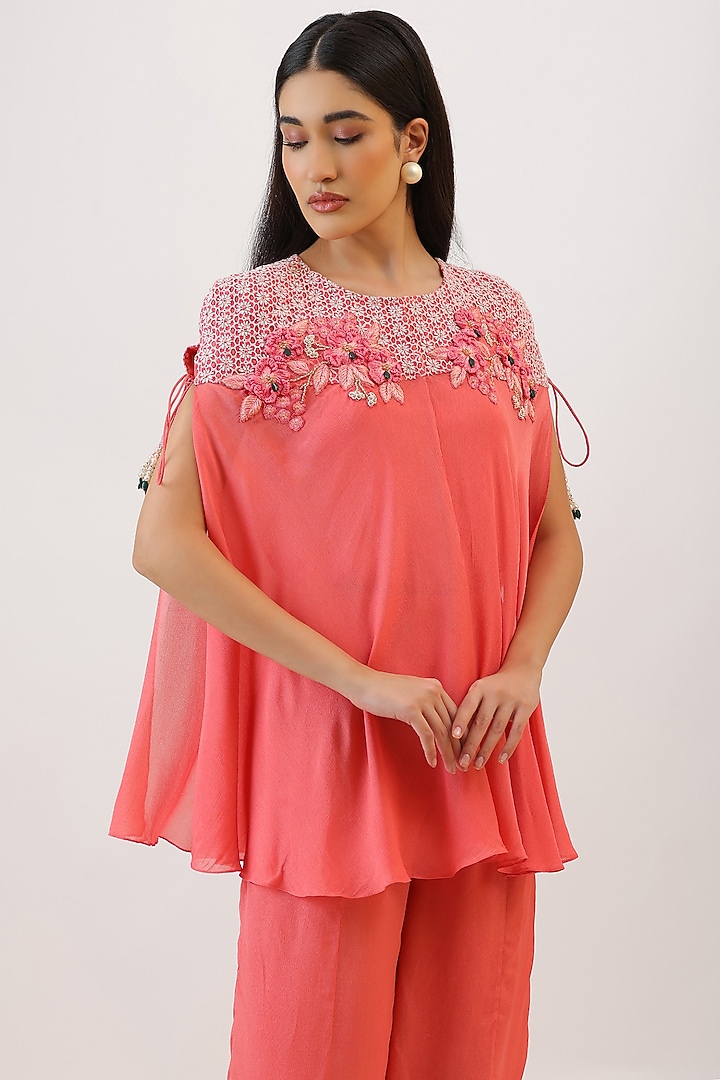Blush Pink Pure Silk Tassels Embroidered Gharara Set by Vidushi Gupta at Pernia's Pop Up Shop