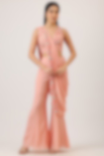 Pink Modal Silk Hand Embroidered Gharara Set by Vidushi Gupta at Pernia's Pop Up Shop