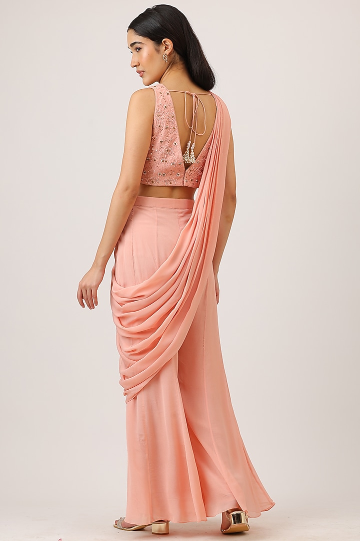 Pink Modal Silk Hand Embroidered Gharara Set by Vidushi Gupta at Pernia's Pop Up Shop