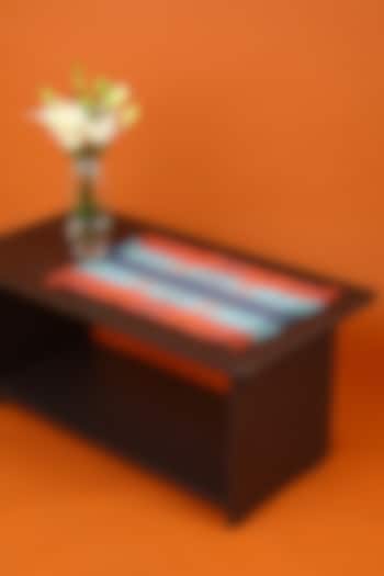 Light Blue & Orange Thirali Table Mat by Vekuvolu Dozo