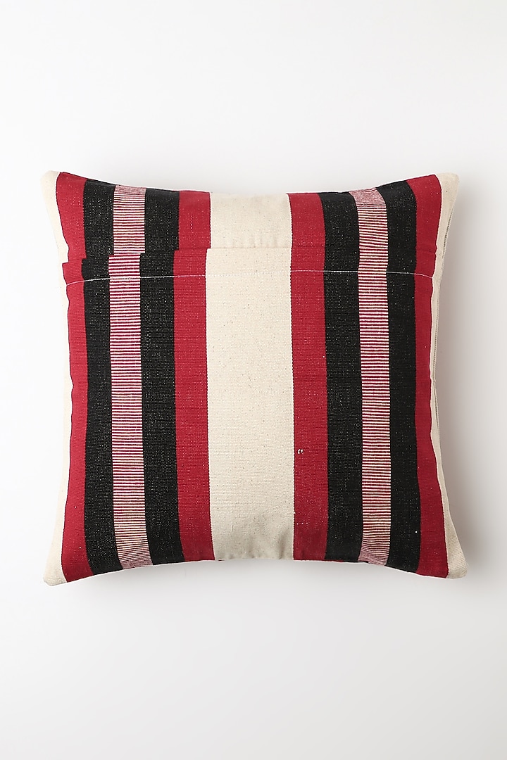 White & Red Thiiji Cushion Cover by Vekuvolu Dozo at Pernia's Pop Up Shop