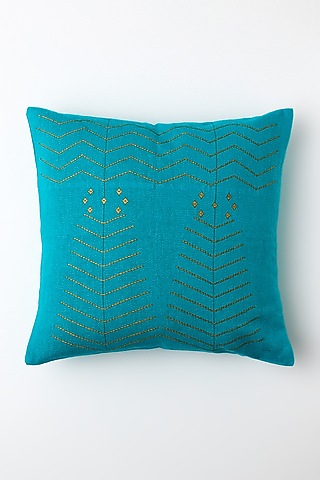 Blue Lanki Cushion Cover by Vekuvolu Dozo