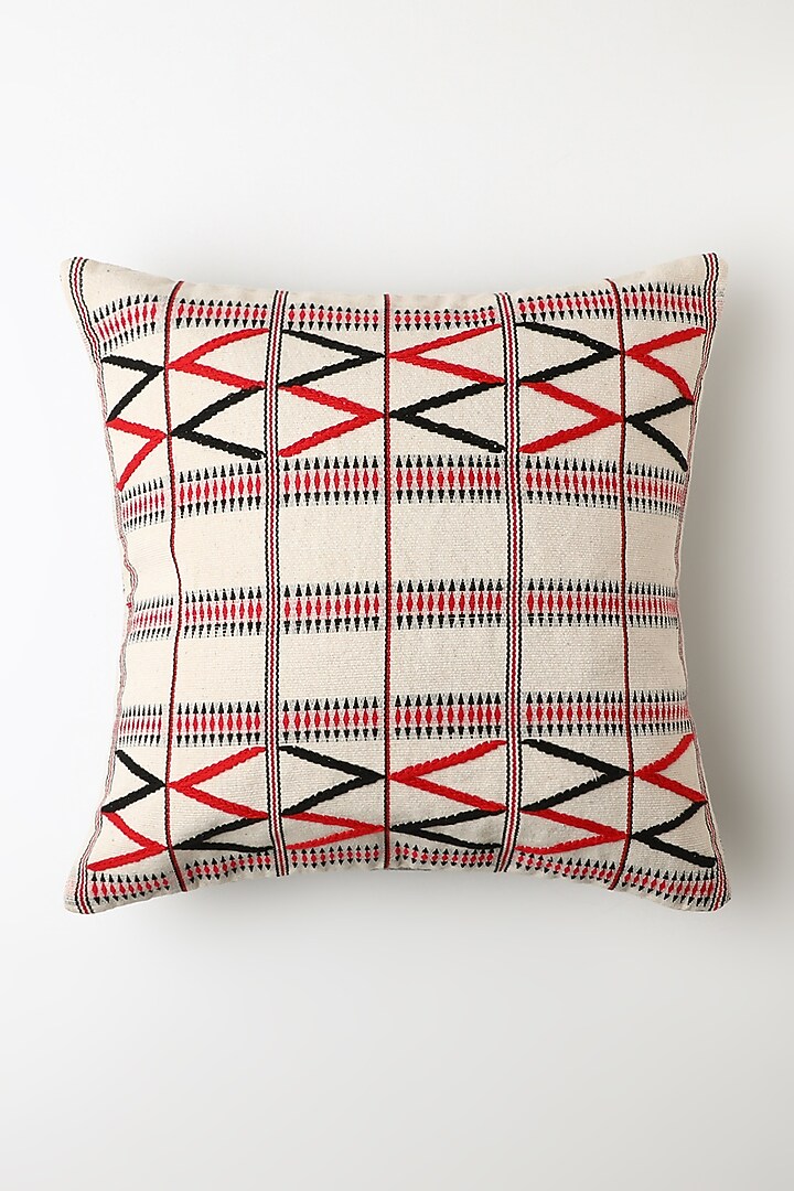 White Vungi Cushion Cover by Vekuvolu Dozo at Pernia's Pop Up Shop