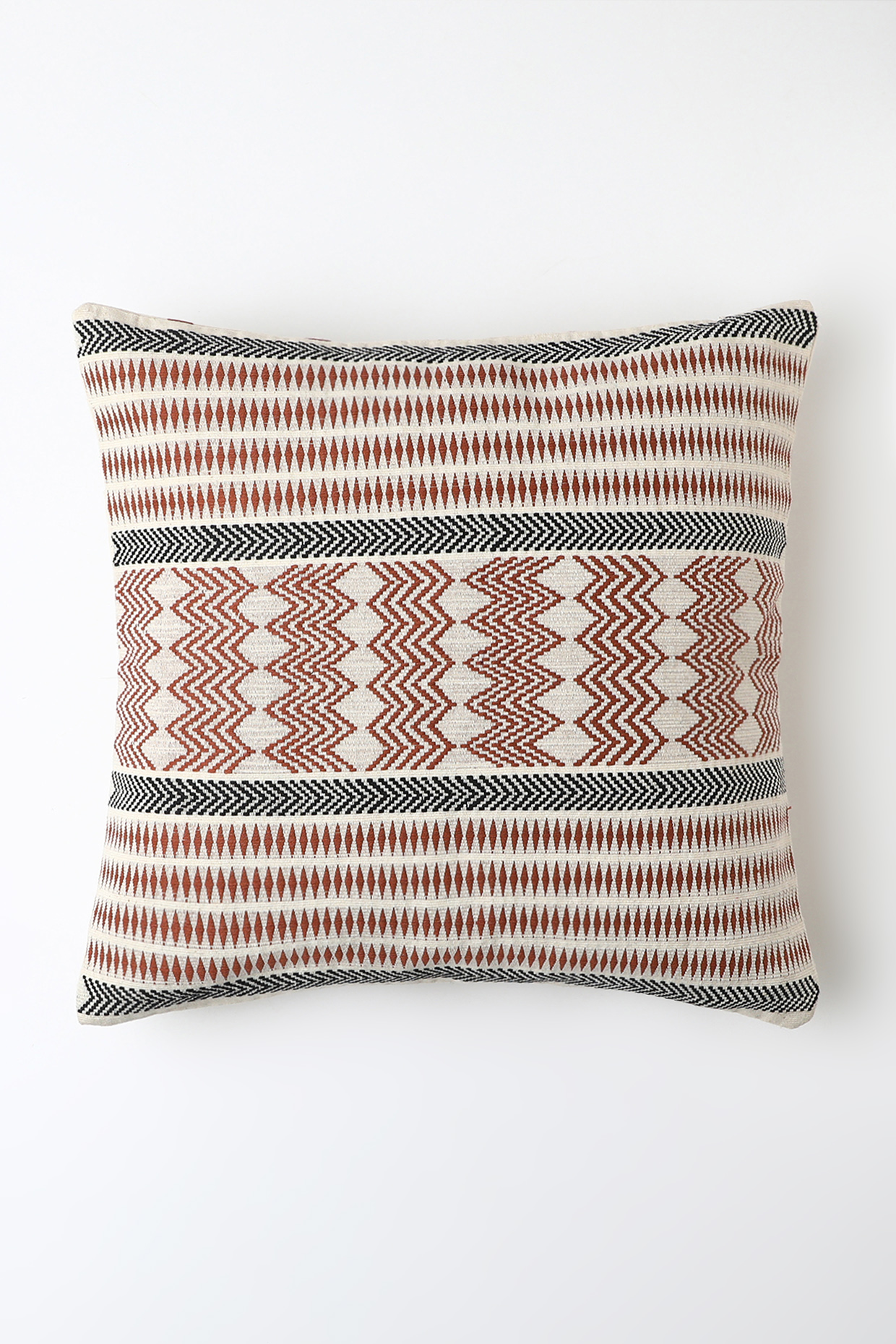 White & Brown Aco Cushion Cover by Vekuvolu Dozo