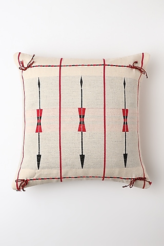 White Iwu Cushion Cover by Vekuvolu Dozo