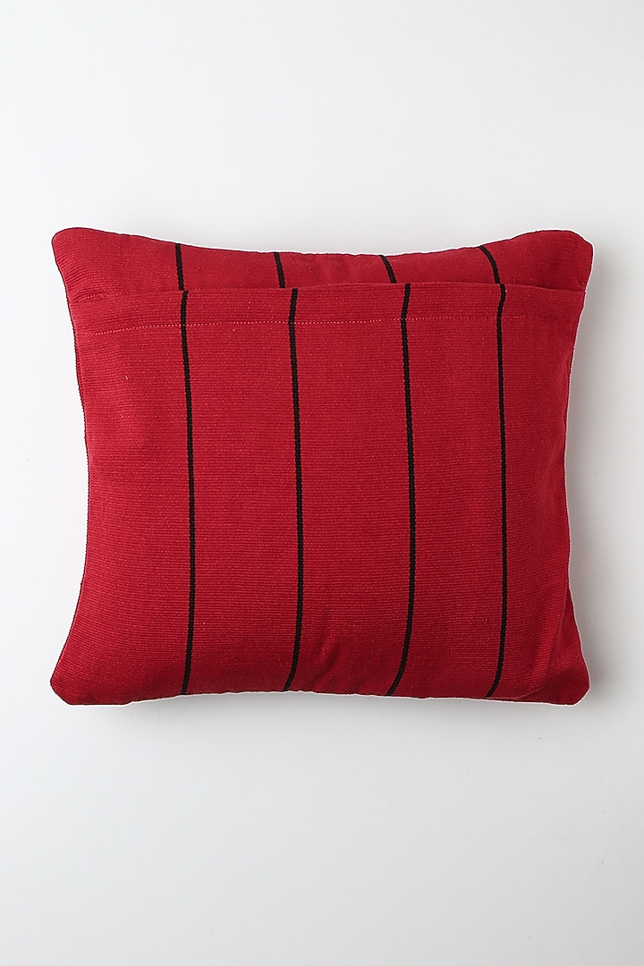 Red Therali Cushion Cover by Vekuvolu Dozo at Pernia's Pop Up Shop