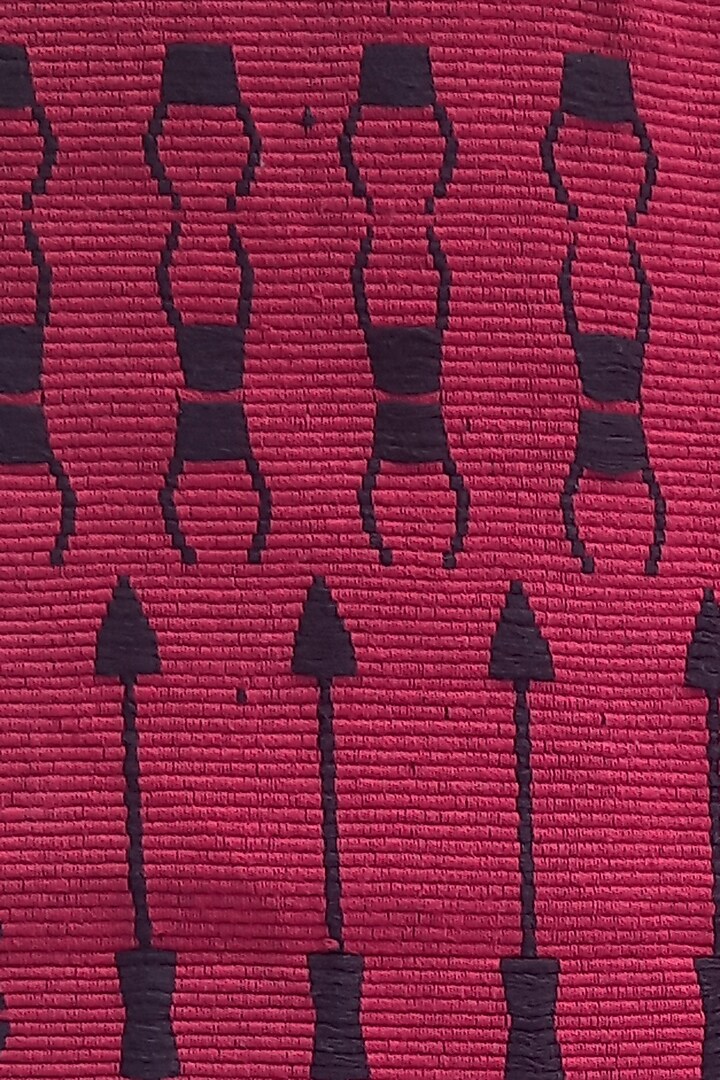 Red & Black Cotton Handwoven Table Mat by Vekuvolu Dozo at Pernia's Pop Up Shop
