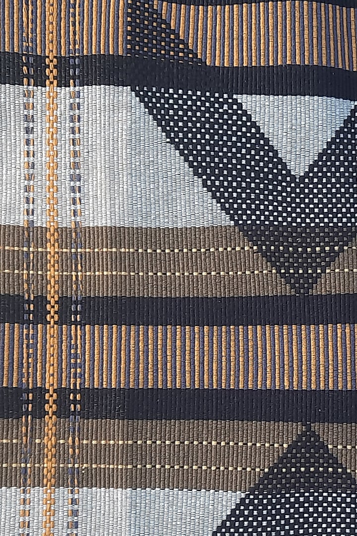 White & Black Cotton Handwoven Table Mat by Vekuvolu Dozo at Pernia's Pop Up Shop