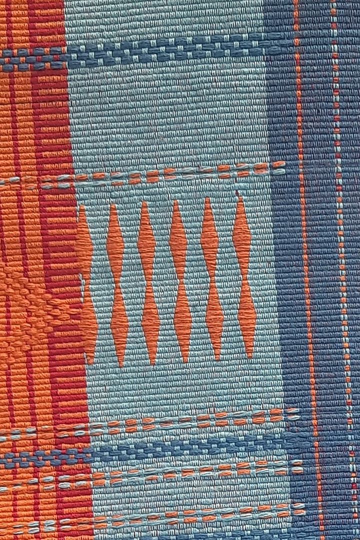 Blue & Orange Cotton Handwoven Table Mat by Vekuvolu Dozo at Pernia's Pop Up Shop