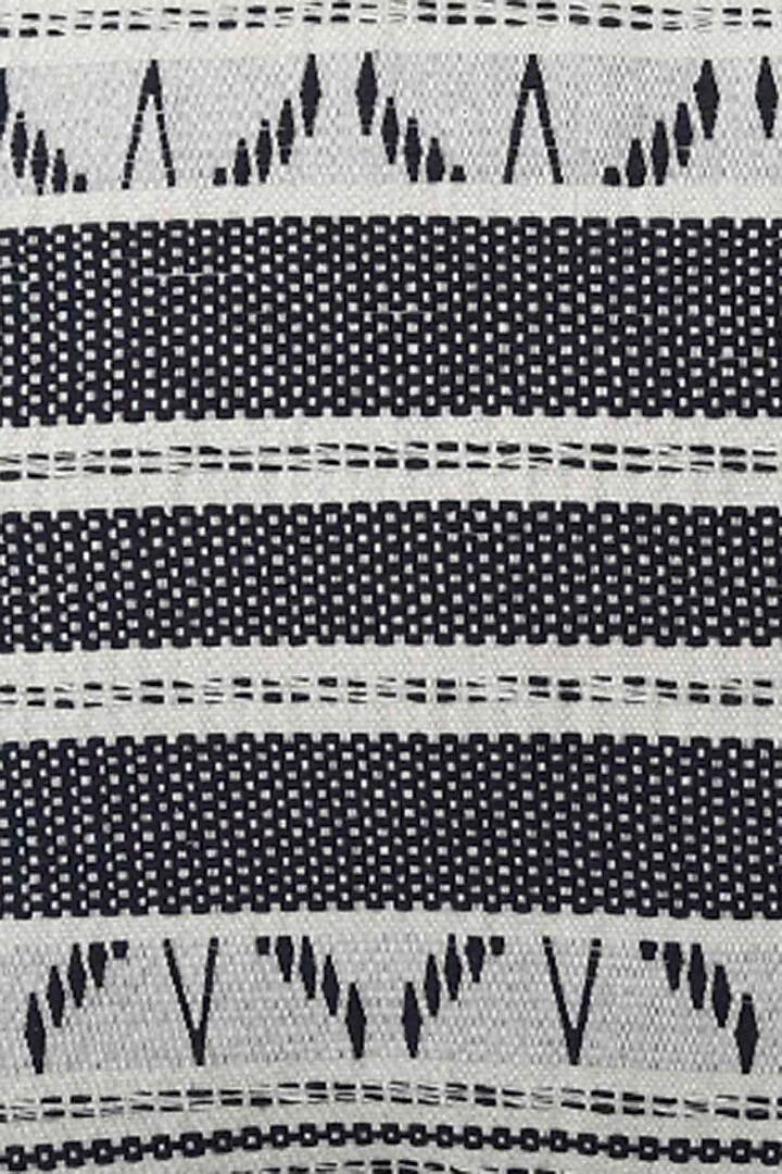 White & Black Cotton Handwoven Zig-Zag Cushion Covers (Set of 2) by Vekuvolu Dozo at Pernia's Pop Up Shop