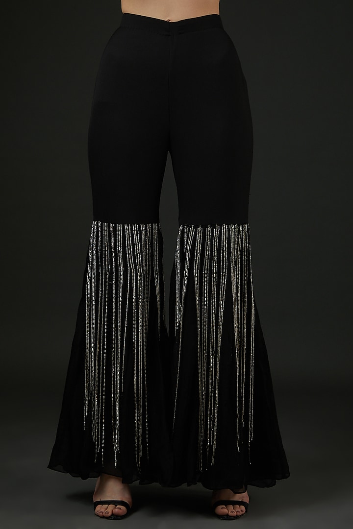 Black Net Embroidered Co-Ord Set by Vedika Soni at Pernia's Pop Up Shop
