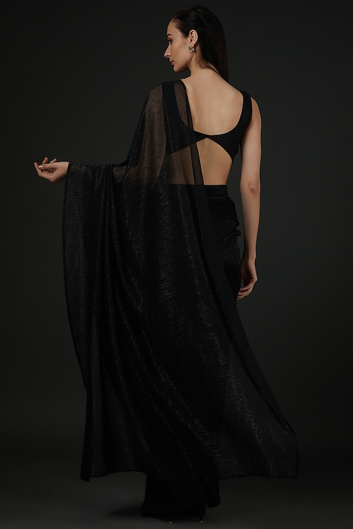 black Pre-stitched Party Wear Saree
 by Vedika Soni at Pernia's Pop Up Shop