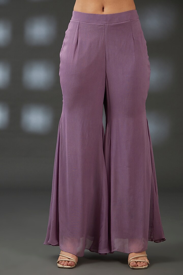 Mauve Georgette Wedding Sharara Set by Vedika Soni at Pernia's Pop Up Shop