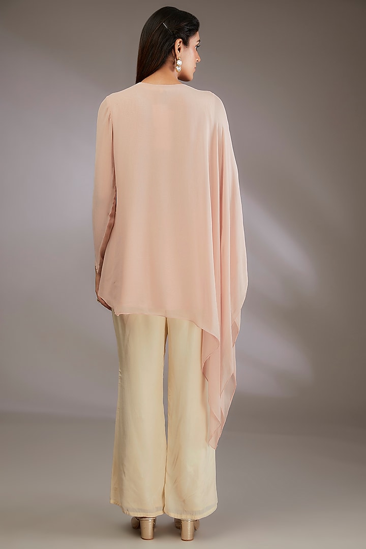 Pink Georgette Hand Embroidered Co-Ord Set by Vedika Soni at Pernia's Pop Up Shop