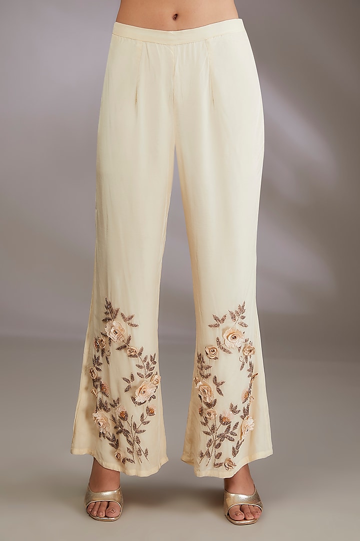 Pink Georgette Hand Embroidered Co-Ord Set by Vedika Soni at Pernia's Pop Up Shop