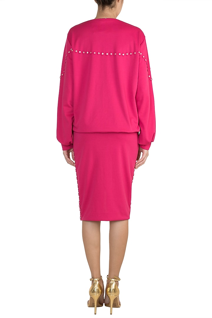Fuchsia Embellished Skirt Set by Vidhi Wadhwani at Pernia's Pop Up Shop