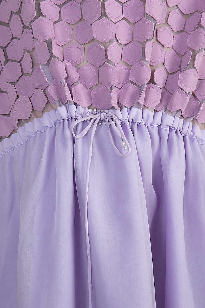 Mauve Applique Layered Vacation Dress by Vidhi Wadhwani at Pernia's Pop Up Shop
