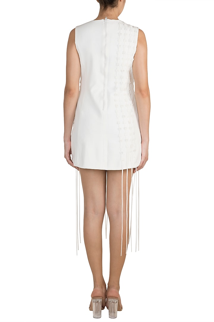 Off White Textured Vacation Dress by Vidhi Wadhwani at Pernia's Pop Up Shop