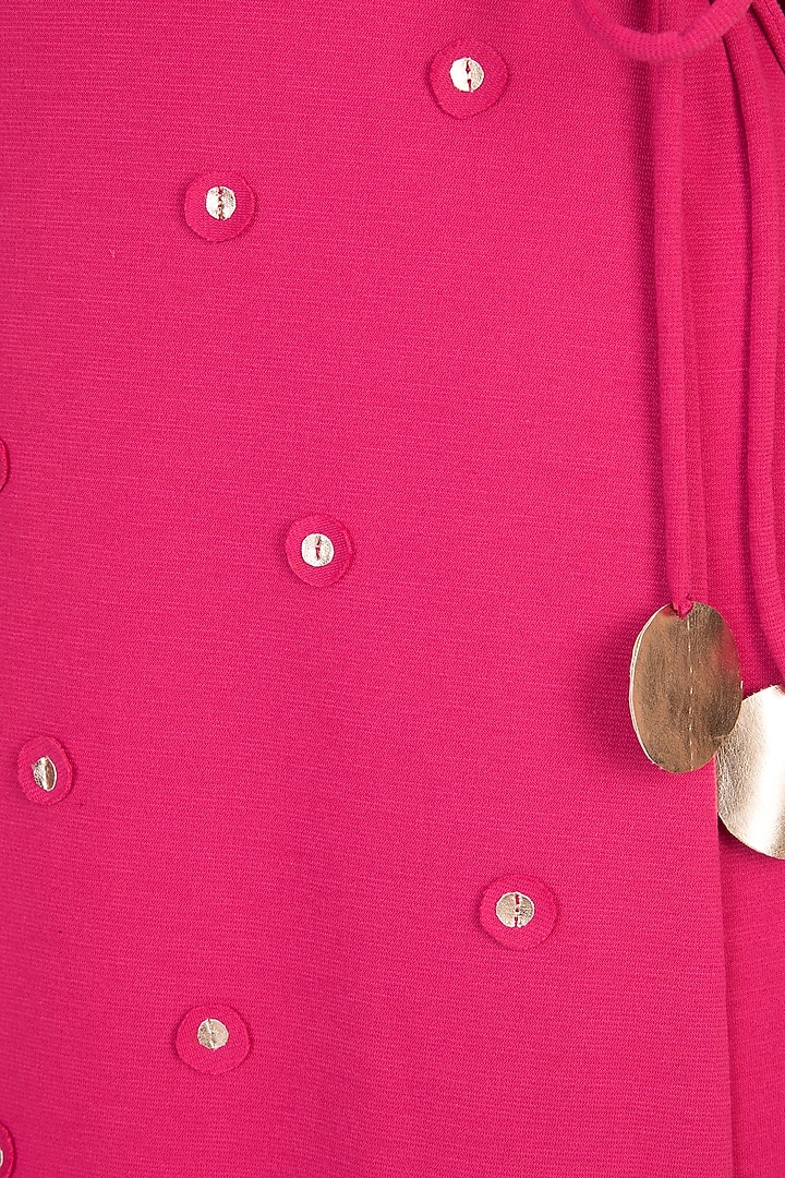 Fuchsia Polka Dot Applique Summer Dress by Vidhi Wadhwani at Pernia's Pop Up Shop