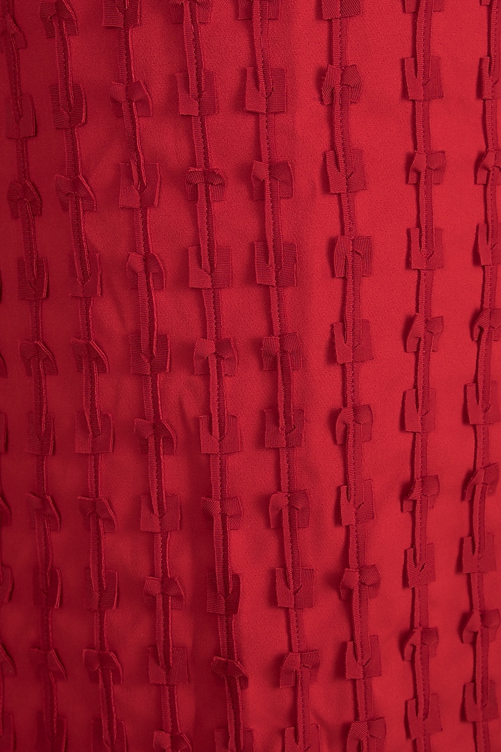 Red Textured Fringe Vacation Dress by Vidhi Wadhwani at Pernia's Pop Up Shop