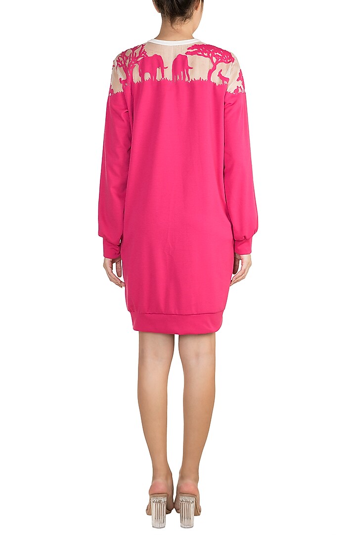 Fuchsia Ikigai Applique Summer Dress by Vidhi Wadhwani at Pernia's Pop Up Shop