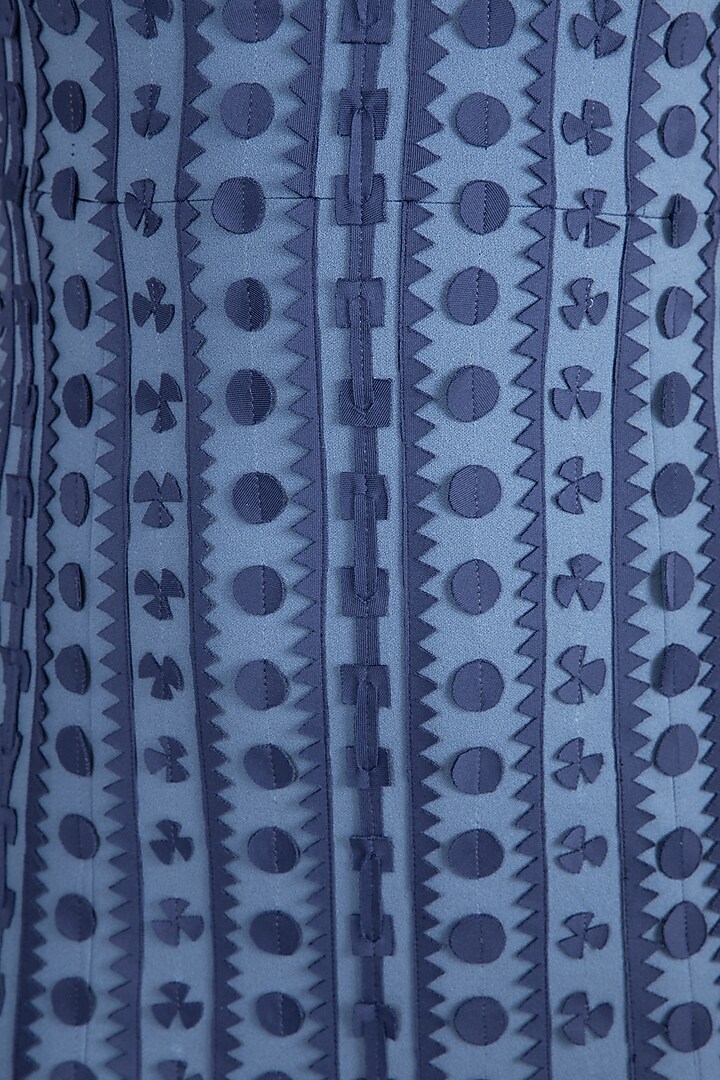 Cobalt Blue Applique Mermaid Gown by Vidhi Wadhwani at Pernia's Pop Up Shop