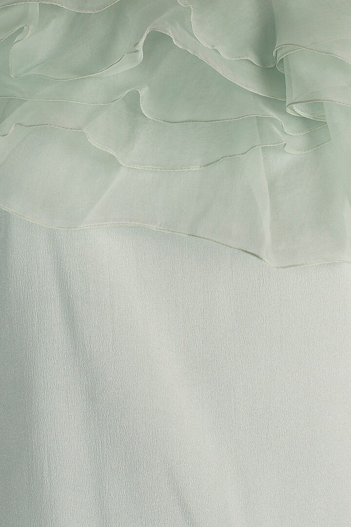 Pale Mint Off Shoulder Cape Top by Vito Dell’Erba at Pernia's Pop Up Shop