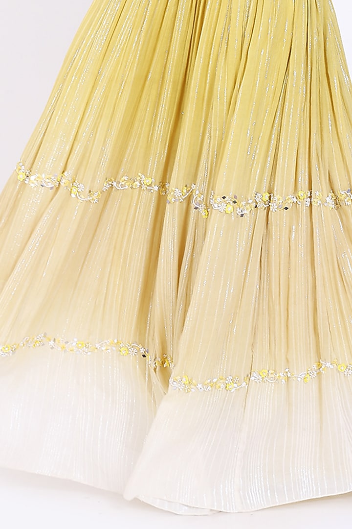 Yellow Embroidered Shaded Wedding Lehenga Set by Vedangi Agarwal at Pernia's Pop Up Shop