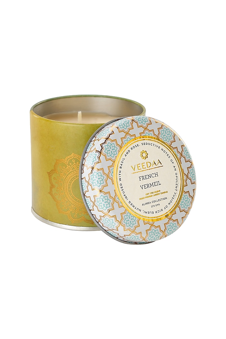 Multi Colored French Vermeil Mason Tin Scented Candle by VEEDAA